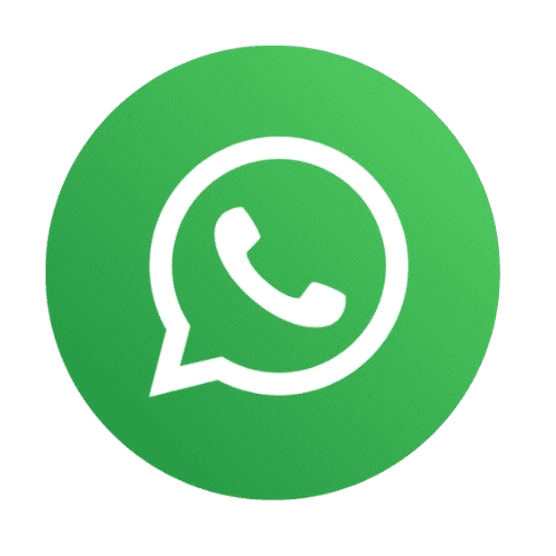 WhatsApp logo on a green circular background.